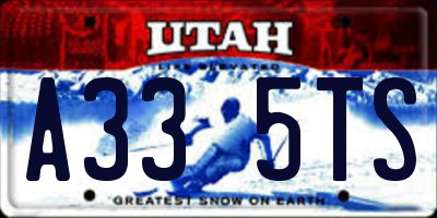 UT license plate A335TS