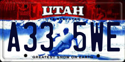 UT license plate A335WE