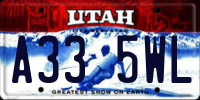 UT license plate A335WL