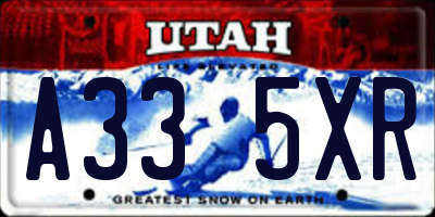 UT license plate A335XR