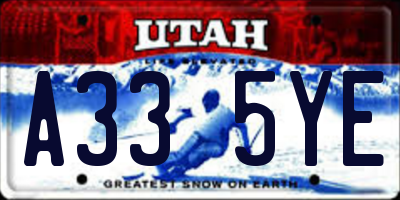 UT license plate A335YE