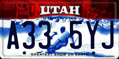 UT license plate A335YJ