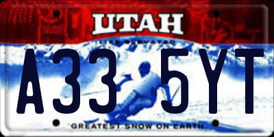 UT license plate A335YT