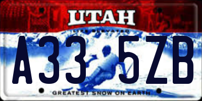 UT license plate A335ZB