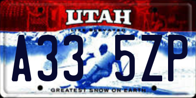 UT license plate A335ZP