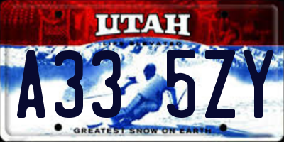 UT license plate A335ZY