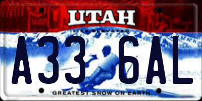 UT license plate A336AL