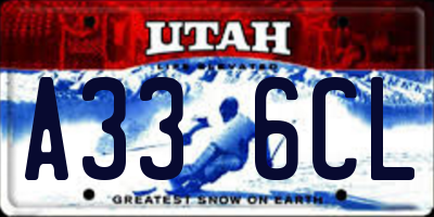 UT license plate A336CL