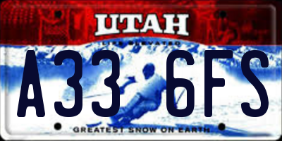 UT license plate A336FS