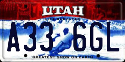 UT license plate A336GL