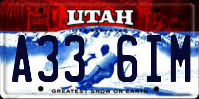 UT license plate A336IM
