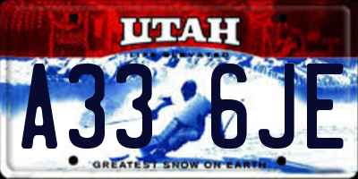 UT license plate A336JE