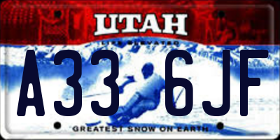 UT license plate A336JF