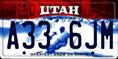 UT license plate A336JM
