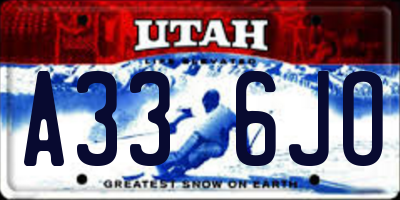 UT license plate A336JO