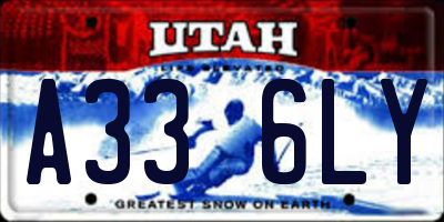 UT license plate A336LY