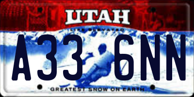 UT license plate A336NN