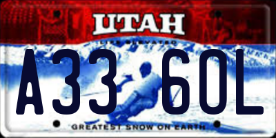 UT license plate A336OL