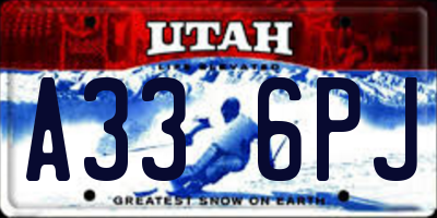 UT license plate A336PJ