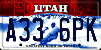 UT license plate A336PK