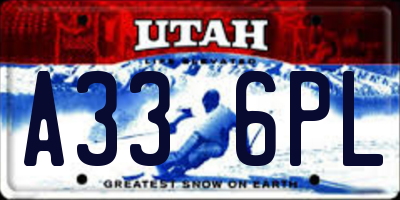 UT license plate A336PL