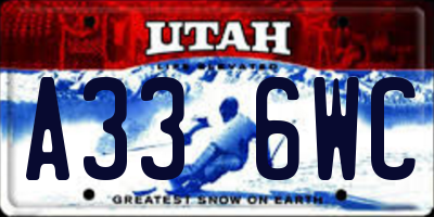 UT license plate A336WC