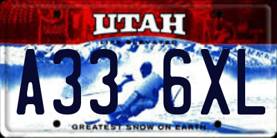 UT license plate A336XL