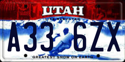 UT license plate A336ZX