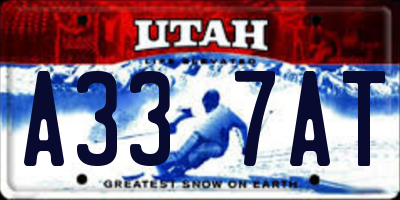 UT license plate A337AT