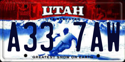 UT license plate A337AW