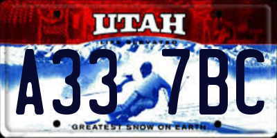 UT license plate A337BC