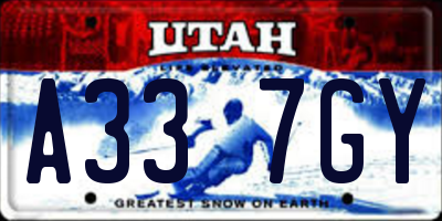 UT license plate A337GY