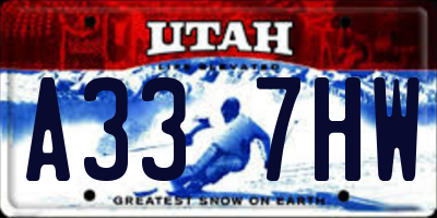 UT license plate A337HW