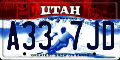 UT license plate A337JD