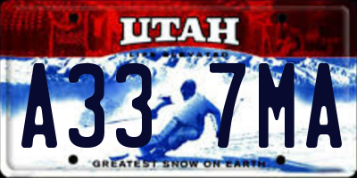 UT license plate A337MA