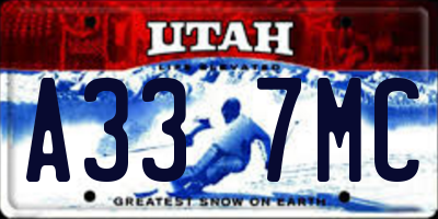 UT license plate A337MC