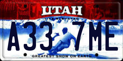 UT license plate A337ME