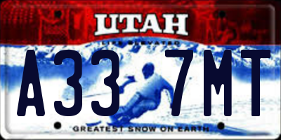 UT license plate A337MT