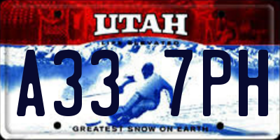 UT license plate A337PH