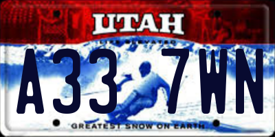 UT license plate A337WN