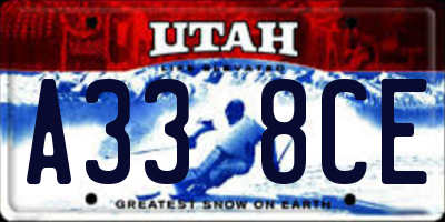 UT license plate A338CE