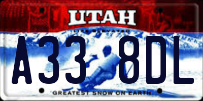UT license plate A338DL