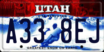 UT license plate A338EJ