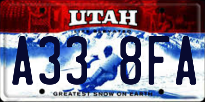 UT license plate A338FA