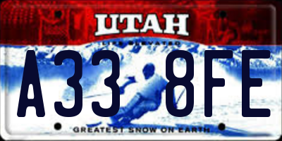 UT license plate A338FE