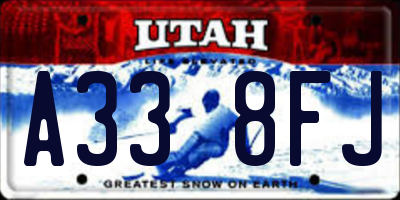 UT license plate A338FJ