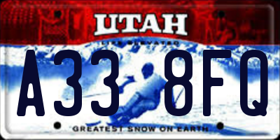 UT license plate A338FQ