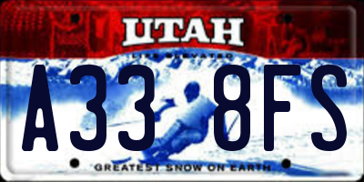 UT license plate A338FS