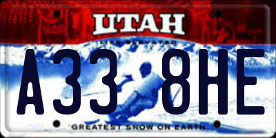 UT license plate A338HE