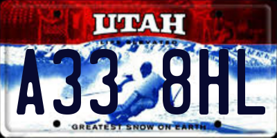 UT license plate A338HL